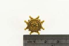 14K Yellow Gold R O C Monogram Ornate Vintage Lapel Pin/Brooch