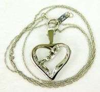 10K White Gold Diamond Heart Necklace