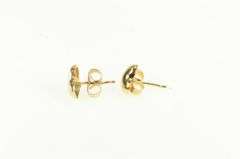 14K Yellow Gold Domed Heart Love Symbol Vintage Stud Earrings