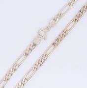Set of Vintage Italian 925 Sterling Silver Figaro Necklace and Bracelet