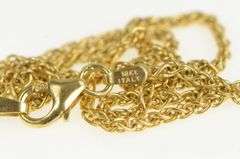 18K Yellow Gold 1.7mm Wheat Link Palma Woven Chain Necklace
