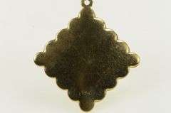 14K Yellow Gold 1960's Syn. Emerald Wedding Bell Square Charm/Pendant