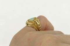 14K Yellow Gold Oval Natural Opal Retro Swirl Statement Ring