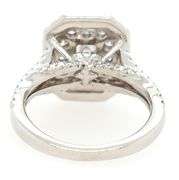 GIA Cert 1.76ctw Radiant and Round Diamond Double Frame Engagement Ring in Platinum