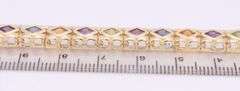 Powerful Yellow Gold Square Cut Peridot, Garnet, Iolite, Citrine and Amethyst Link Bracelet