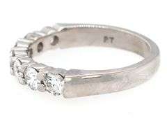 0.70ctw Round Diamond Seven Stone Wedding Band Ring in Platinum