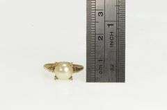 14K Yellow Gold 7.8mm Vintage Pearl Classic Statement Ring