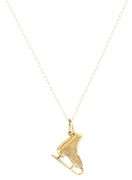 14K Yellow Gold 3D Ice Skate Figure Winter Sports Charm/Pendant