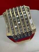 CERTIFIED 14K YELLOW GOLD MEN'S DIAMOND RING . 2.25 CARATS
