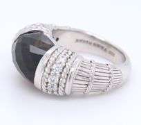 Judith Ripka Sterling Silver Smokey Topaz Ring