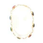 14K Yellow Gold Ancient Egyptian Scarab Symbol Carved Stone Bracelet
