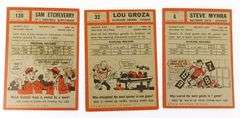 3 Topps 1962 Football Cards