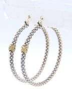 Lagos Silver and Gold Diamond X Earrings
