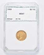 MS67 1909 $2.50 Indian Head Gold Quarter Eagle - Graded PCI