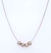 Vintage 925 Sterling Silver 4 Ball Pendant on Italian Snake Chain Necklace