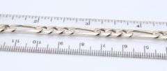 Set of Vintage Italian 925 Sterling Silver Figaro Necklace and Bracelet