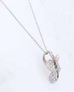 1.00ctw Diamond Plumeria Flower Pendant Necklace in 14K