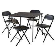5-Piece Folding Table Set Black