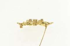 14K Yellow Gold Natural Opal Flower Vintage Statement Pin/Brooch
