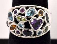 Multi-Gem Ring In Sterling Silver