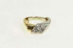 14K White Gold Two Tone Diamond Geometric Abstract Band Ring