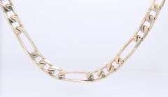 Set of Vintage Italian 925 Sterling Silver Figaro Necklace and Bracelet