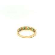 10K Yellow Gold Diamond Emerald Vintage Wedding Band Ring