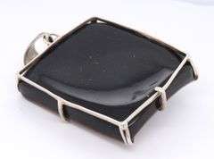 Vintage 925 Sterling Silver Square Pearl Pendant