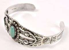 Turquoise Cuff Bracelet In Sterling Silver