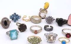 Group Lot of Vintage 925 Sterling Silver Rings