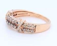 Favorite Rose Gold LeVian 0.55ctw Double Row Diamond X Band