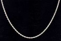 Rope Chain Necklace In Sterling Silver