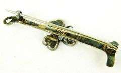 Antique Sterling Riding Crop with Clover Pin