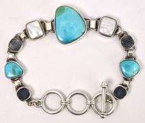 Multi-Gem Bracelet In Sterling Silver