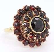 Beautiful Yellow Gold Wash Gold Top Studded Garnet Ring
