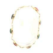 14K Yellow Gold Ancient Egyptian Scarab Symbol Carved Stone Bracelet