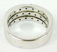 Wide Sterling Topaz & Sapphire Ring, Size 7.5