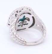 Judith Ripka Sterling Silver Dazzling Turquoise Ring