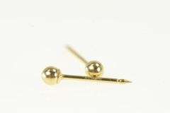 14K Yellow Gold 2.8mm Simple Ball Sphere Classic Stud Earrings