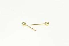 14K Yellow Gold 2.8mm Simple Ball Sphere Classic Stud Earrings