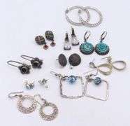 Group Lot of Vintage 925 Sterling Silver Earrings
