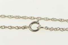 14K White Gold 1.2mm Twist Woven Link Spiral Vintage Chain Necklace