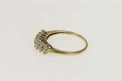 10K Yellow Gold Classic Squared Vintage Statement CZ Band Ring