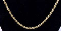 Vermeil Rope Chain Necklace In Sterling Silver