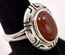Carnelian Gem Ring In Sterling Silver
