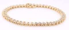Elegant Yellow Gold 1.50ctw Diamond S Tennis Bracelet