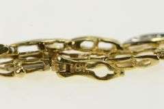 10K Yellow Gold Diamond Inset Vintage Statement Tennis Bracelet