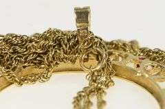 14K Yellow Gold Ruby 1 Oz Gold Eagle $50 Coin Holder Chain Necklace