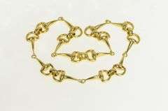 18K Yellow Gold Roberto Coin Stirrup Link Designer Chain Necklace