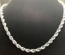 STYLISH AND ELEGANT 14K ICY WHITE GOLD ROPE CHAIN